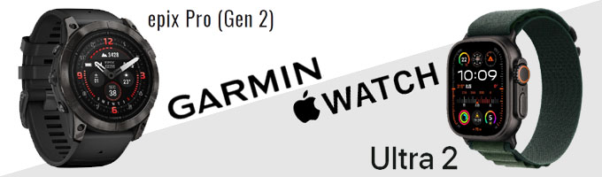 GARMIN epix Pro と Apple Watch Ultra2 比較