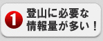 登山に必要な情報量が多い！