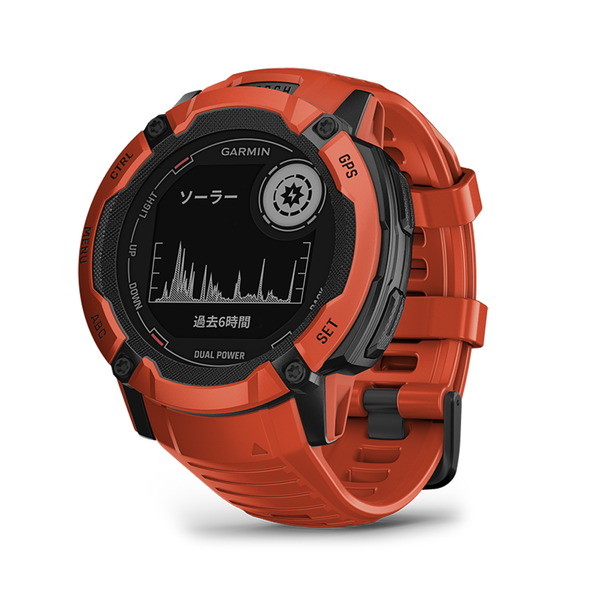 液晶保護フィルム付き GARMIN Instinct 2X Dual Power Flame Red / IDA 
